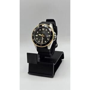 Casio Duro Analog Black Resin Strap Blk/Gold Bezel Men’s Dive Watch MDV106G-1AV